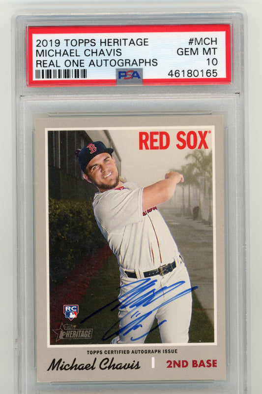 2019 Topps Heritage Michael Chavis RC #MCH - PSA 10 Real One Autographs RED SOX