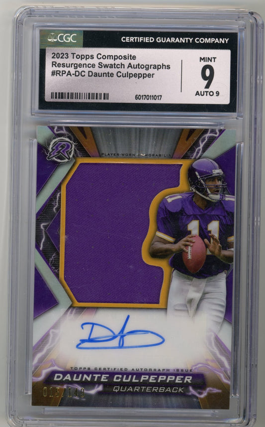 2023 Topps Composite Resurgence Swatch Auto Daunte Culpepper #RPA-DC - CGC 9 Auto 9 VIKINGS