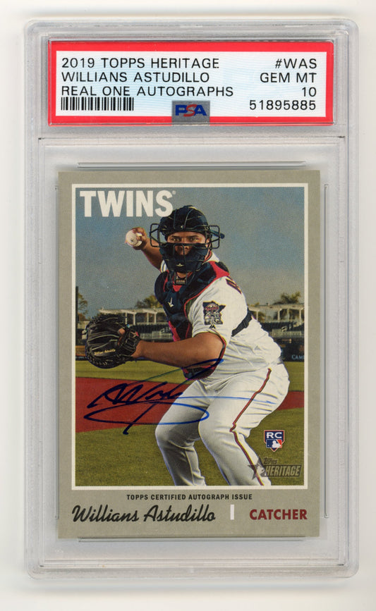 2019 Topps Heritage Willians Astudillo #WAS - PSA 10 RC Real One Autographs TWINS