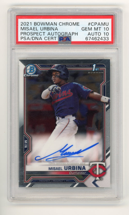 2021 Bowman Chrome Misael Urbina #CPAMU - PSA 10 Auto 10 Prospect Auto RC