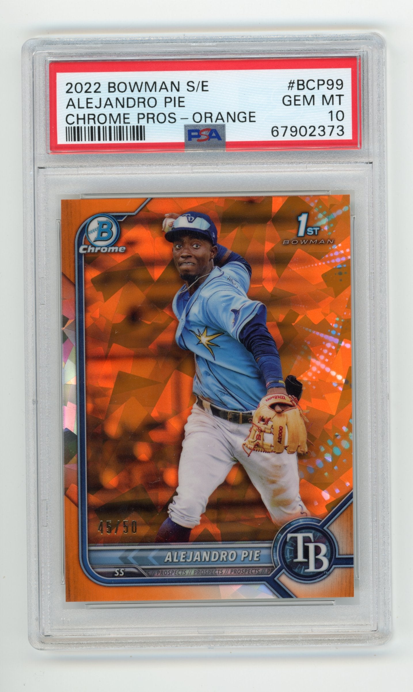 2022 Bowman S/E Alejandro Pie #BCP99 - PSA 10 Chrome Pros-Orange /50