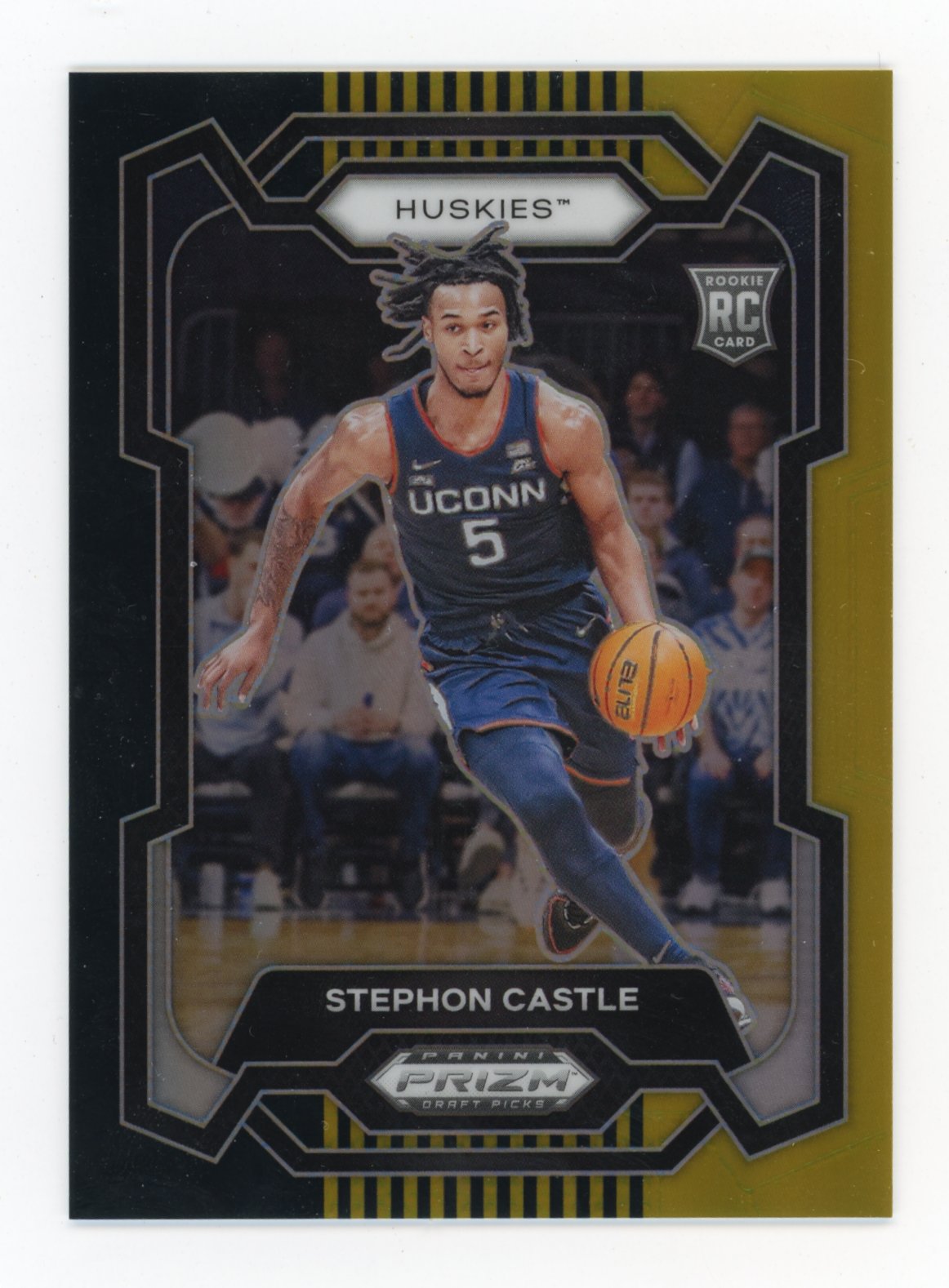 2024 Panini Prizm Draft Picks Stephon Castle Black Gold #/5 UConn Huskies
