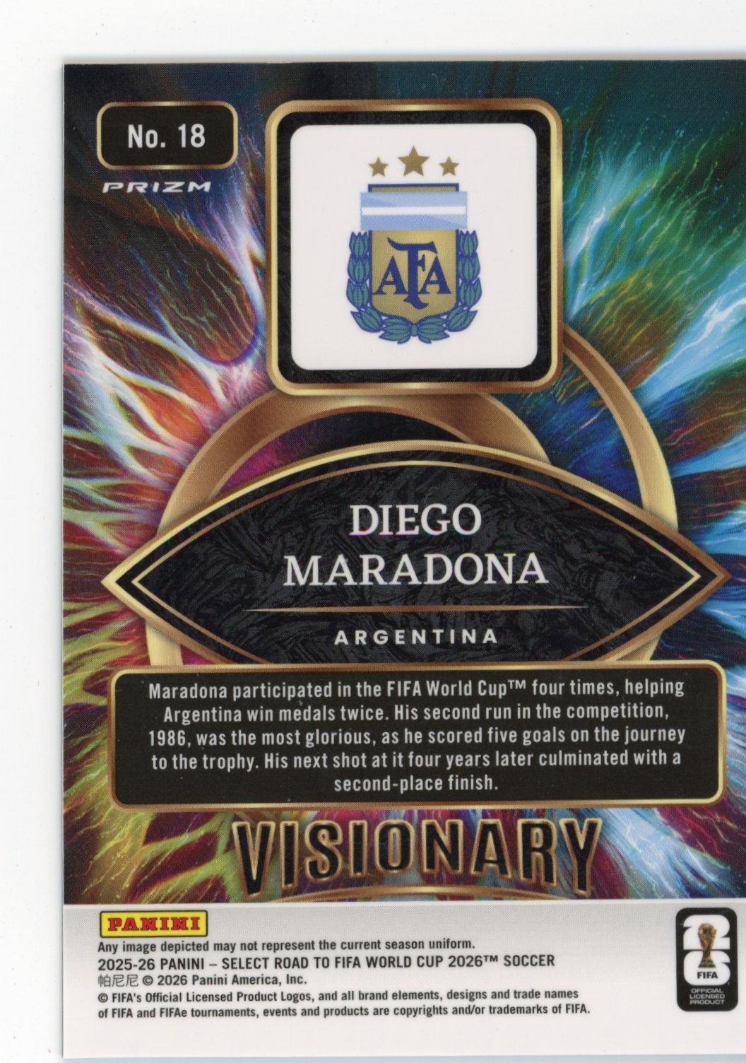 2025-26 Panini Select Diego Maradona Visionary #18