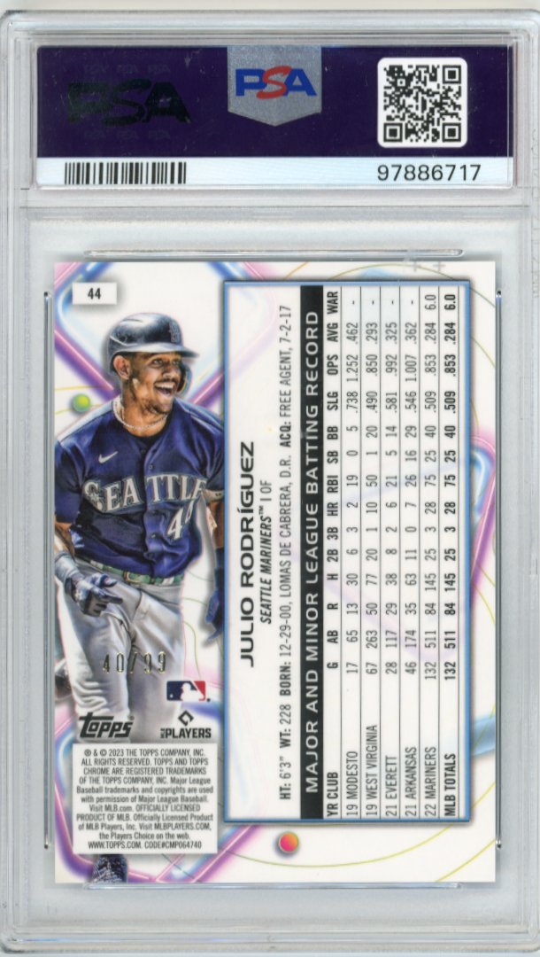 2023 Topps Cosmic Chrome Julio Rodriguez #44 - Blue Moon #/99 Mariners