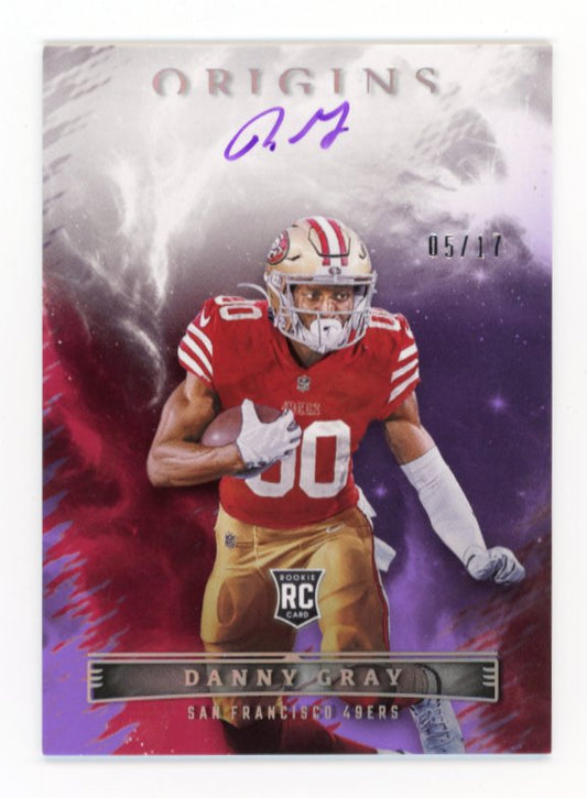 2022 Panini Origins Danny Gray RC #RAU-DGR - Autograph #/17 49ers