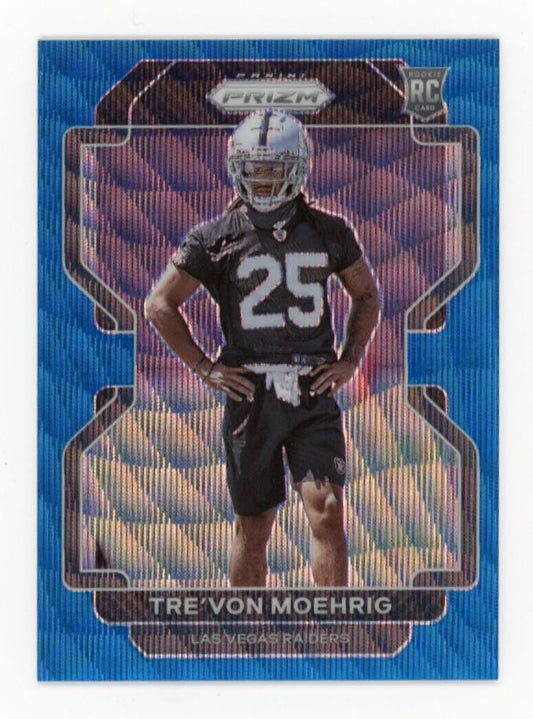 2021 Panini Prizm Tre'Von Moehrig RC #393 - Blue Wave #/199 Raiders