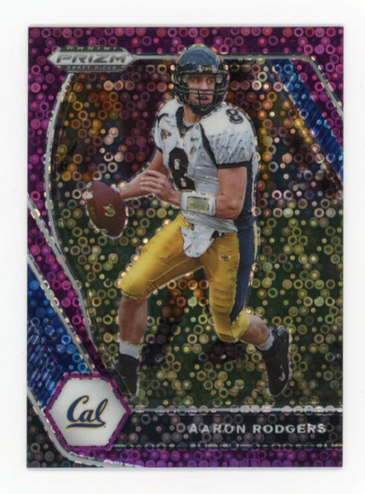 2021 Panini Prizm Draft Picks Aaron Rodgers #15 - Purple No Huddle #/50 Bears