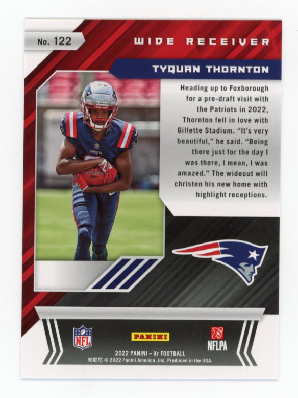 2022 Panini XR Tyquan Thornton RC #122 - Gold #/10 Patriots