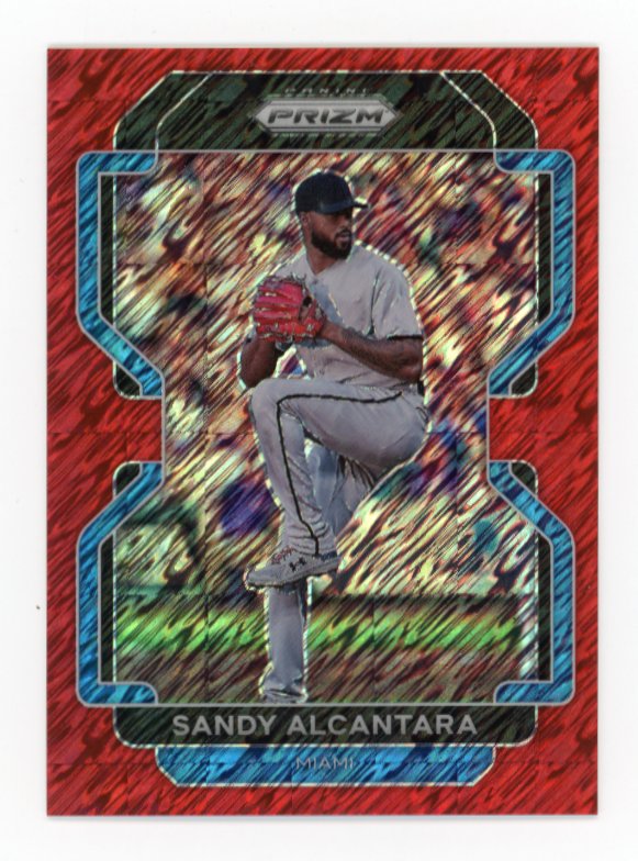 2022 Panini Prizm Sandy Alcantra #74 - Red #/7 Marlins