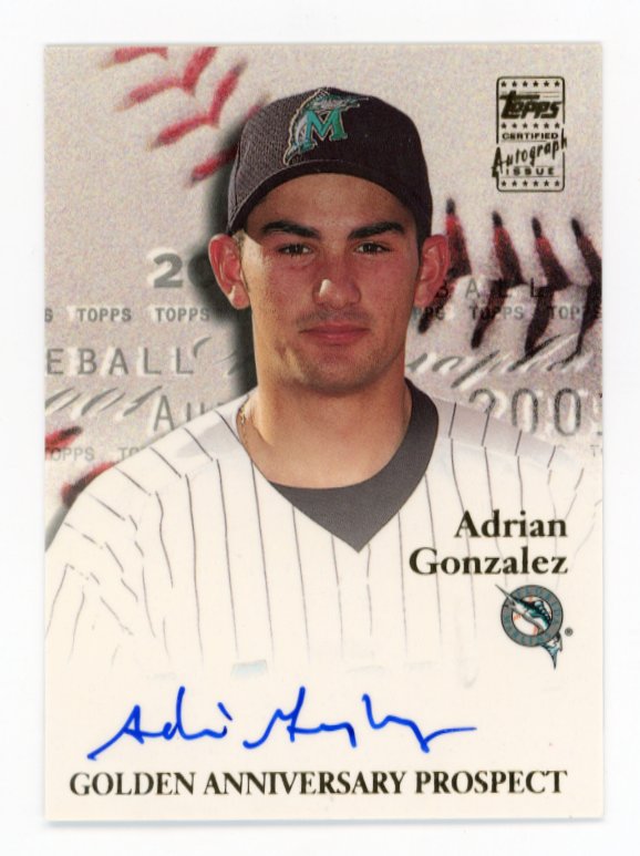 2000 Topps Golden Anniversary Prospect Adrian Gonzalez #GAA-AG - Autograph Marlins