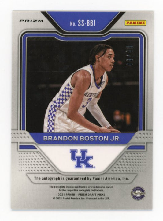 2021 Panini Prizm Draft Picks Brandon Boston Jr. #SS-BBJ - Red Autograph #/49 Wildcats