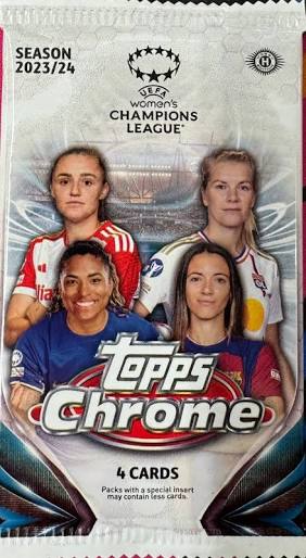 2023/24 Topps Chrome UEFA Women's Champions League Soccer Hobby Pack
