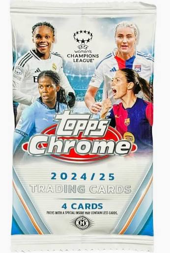 2024/25 Topps Chrome UEFA Women's Champions League Soccer Hobby Pack