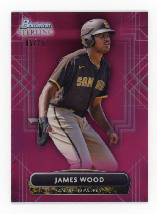 2022 Topps Bowman Sterling James Wood #BSP-57 - #/75 Pink Refractor