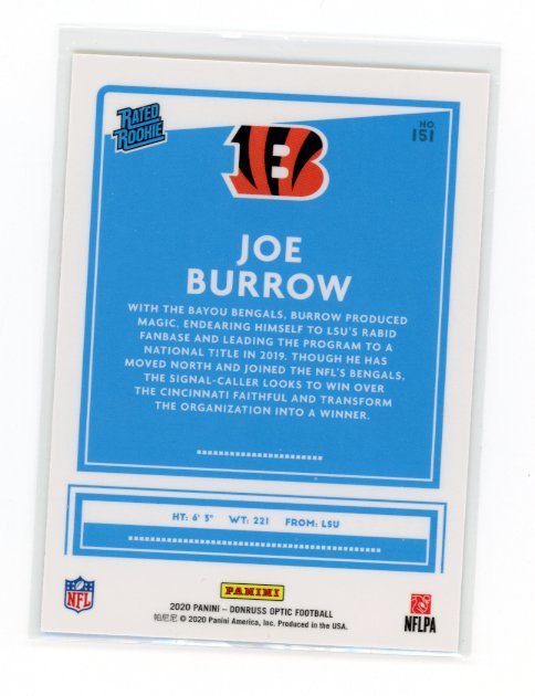 2020 Panini Donruss Optic Joe Burrow RC #151