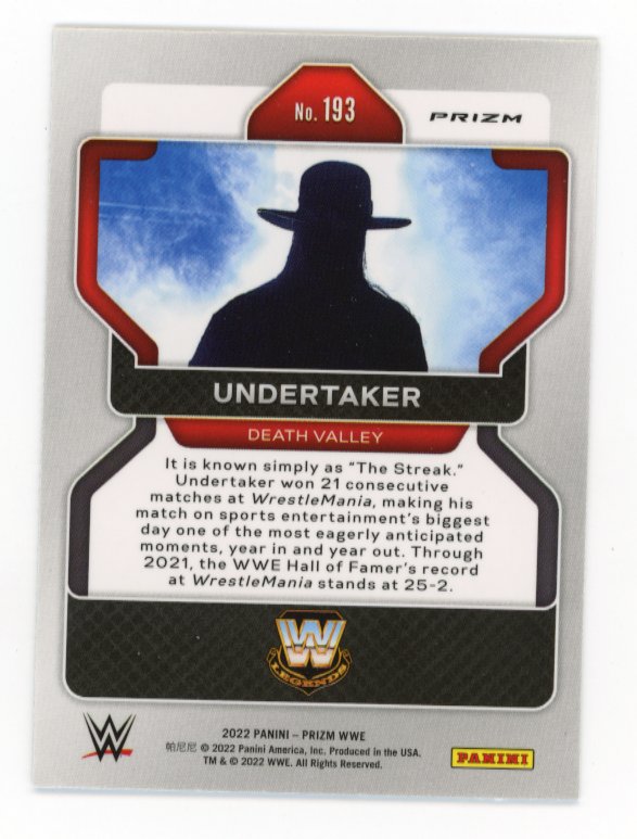 2022 Panini Prizm WWE Undertaker #193 - Hyper Prizm