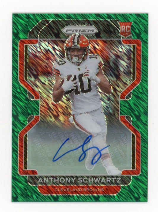 2021 Panini Prizm Anthony Schwartz #361 - #/5 Green Autograph