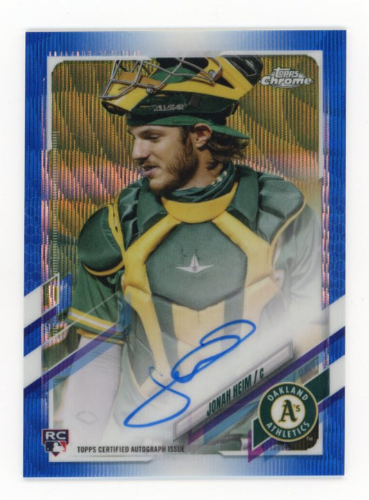 2021 Topps Chrome Jonah Heim #RA-JH - #/150 Blue Hyper Autograph