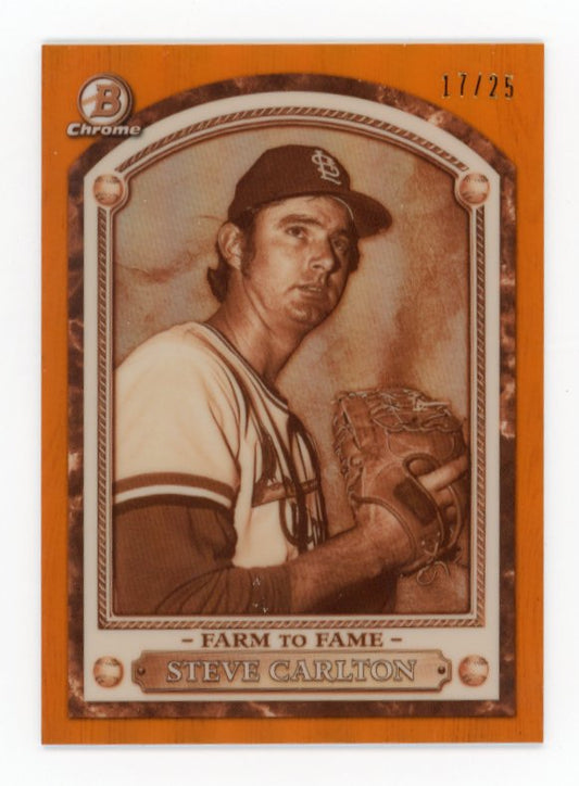 2020 Bowman Chrome Steve Carlton #FTF-SC - #/25 Orange