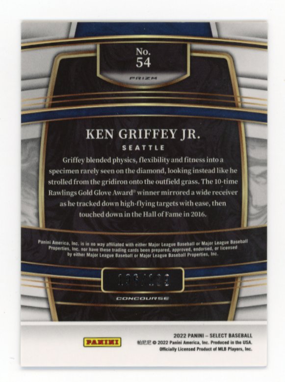 2022 Panini Select Ken Griffey Jr #54 - #/199 Red