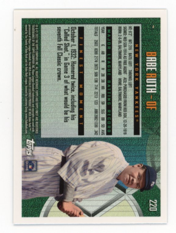 2022 Topps Finest Babe Ruth #220