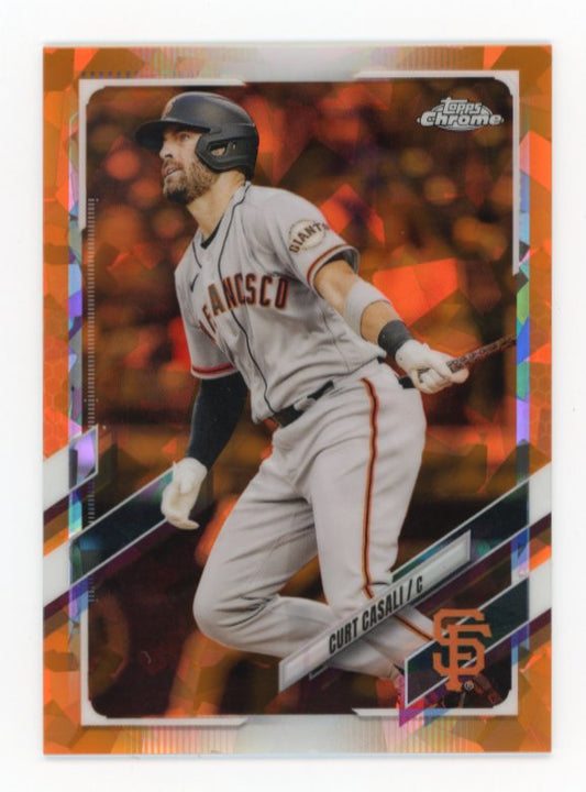 2021 Topps Chrome Curt Casali #US202 - #/25 Orange Sapphire