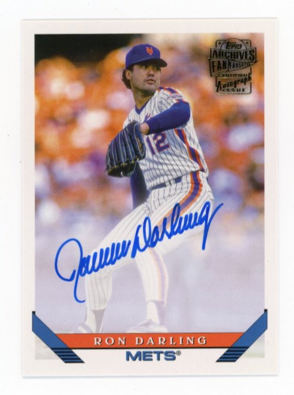 2022 Topps Archives Fan Favorites Ron Darling #93FF-RD - Autograph