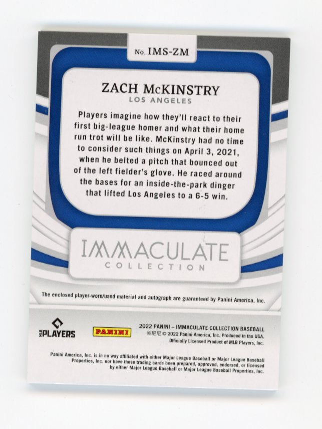 2022 Panini Immaculate Zach McKinstry #IMS-ZM - #/25 Patch Autograph