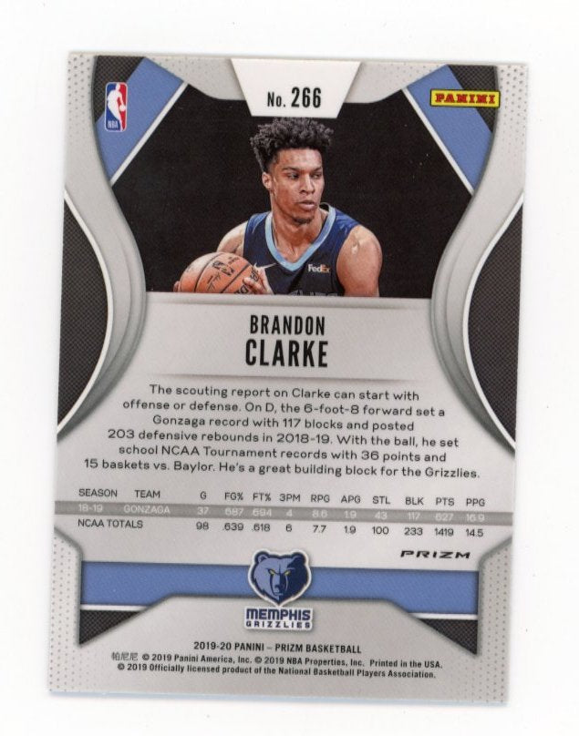 2019/20 Panini Prizm Brandon Clarke RC #266 - Pink Cracked Ice