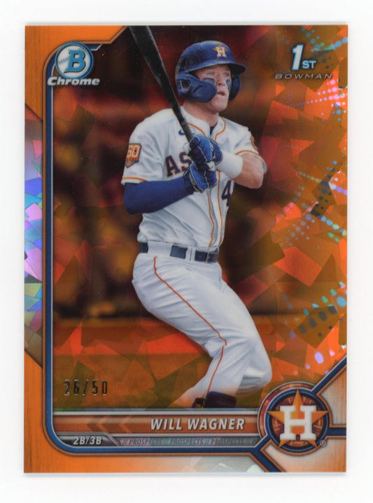 2022 Topps Bowman Chrome Sapphire 1st Will Wagner #BCP-105 - #/50 Orange