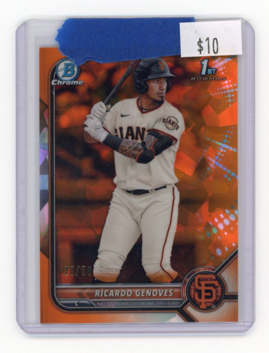 2022 Bowman Chrome Ricardo Genoves #BCP-60 - #/50 Orange Sapphire