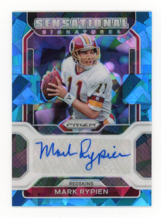 2021 Panini Prizm Mark Rypien #SS-MRY - #/75 Blue Cracked Ice Autograph