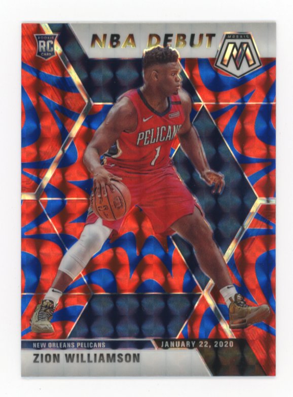 2019/20 Panini Mosaic Zion Williamson NBA Debut #269 - Red Blue Reactive