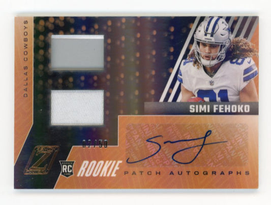 2021 Panini Zenith Simi Fehoko #116 - #/50 Patch Auto