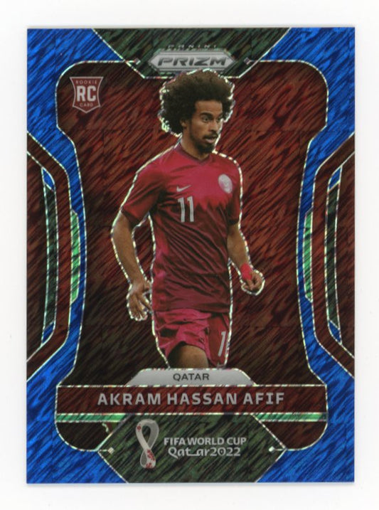 2022 Panini Prizm FIFA World Cup Qatar Akram Hassan Afif RC #186 - #/5 Shimmer
