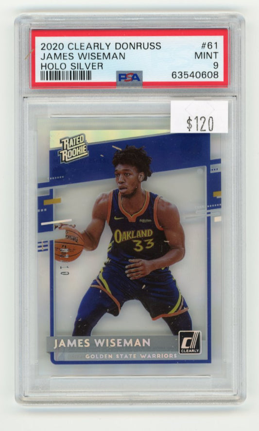 2020 Panini Donruss James Wiseman RC #61 - #/10 Holo Silver PSA 9