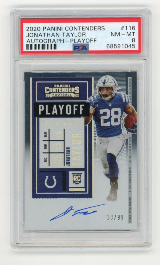 2020 Panini Contenders Jonathan Taylor RC #116 - #/99 Playoff Ticket Autograph