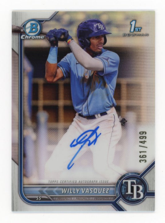 2022 Bowman Chrome Willy Vasquez #CPA-WVZ - Refractor Autograph #/499