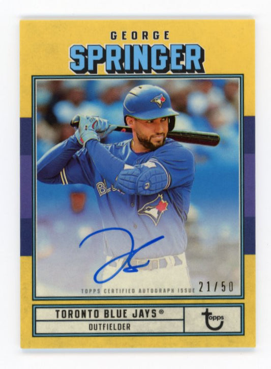 2022 Topps Brooklyn Collection George Springer #AC-GS - Yellow Autograph #/50