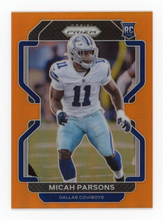 2021 Panini Prizm Micah Parsons RC #382 - Orange Refractor #/249