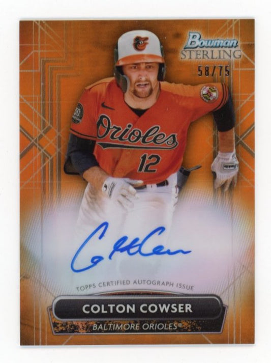 2022 Topps Bowman Sterling Colton Cowser #PA-CC - #/75 Orange Autograph