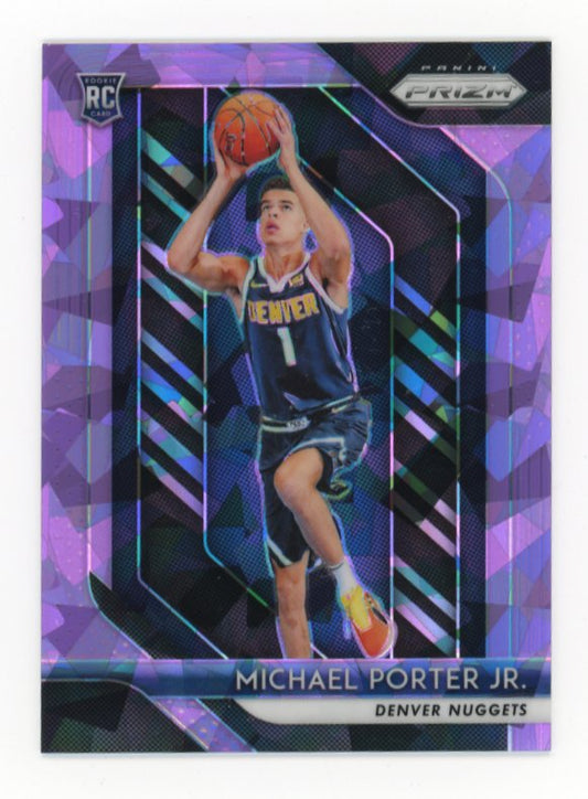 2018-19 Panini Prizm Michael Porter Jr RC #32 - #/149 Purple Cracked Ice