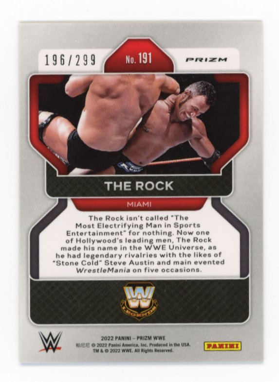 2022 Panini Prizm Wave The Rock #191 - #/299 Red