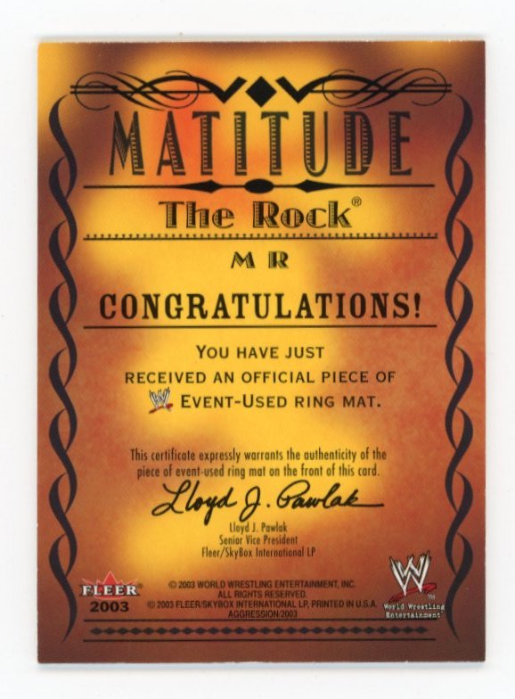 2003 Fleer The Rock Matitude - Relic