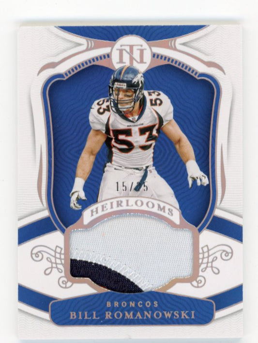 2021 Panini National Treasures Bill Romanowski Herilooms #H-BR - #/25 Relic