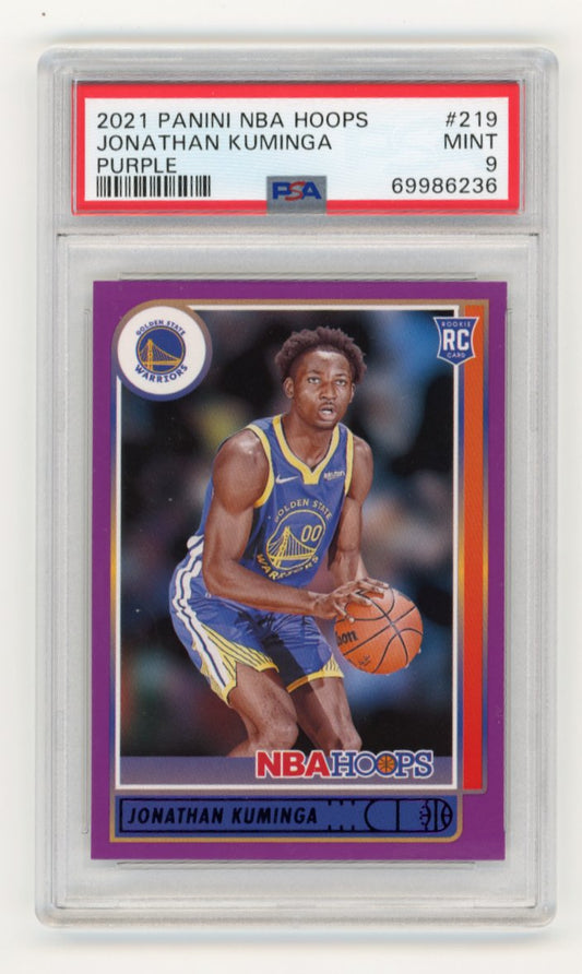 2021 Panini NBA Hoops Jonathan Kuminga #219 - Purple PSA 9