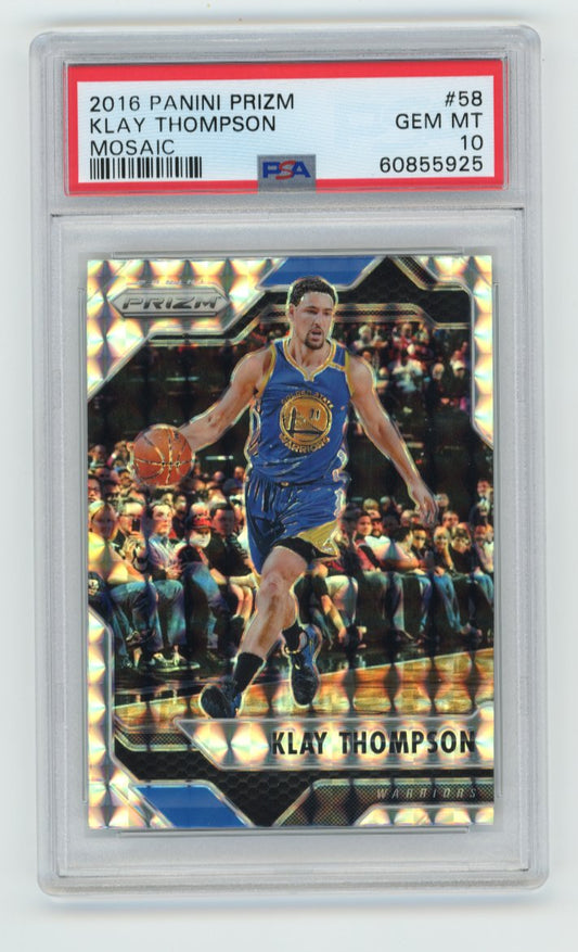 2016 Panini Prizm Klay Thompson #58 - Mosaic PSA 10