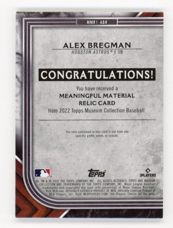 2022 Topps Museum Collection Alex Bregman #MMR1-ABR - #/35 Relic
