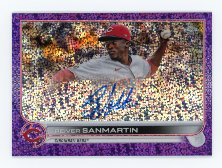 2022 Topps Chrome Reiver Sanmartin #RA-RS - #/299 Purple Sparkle Autograph