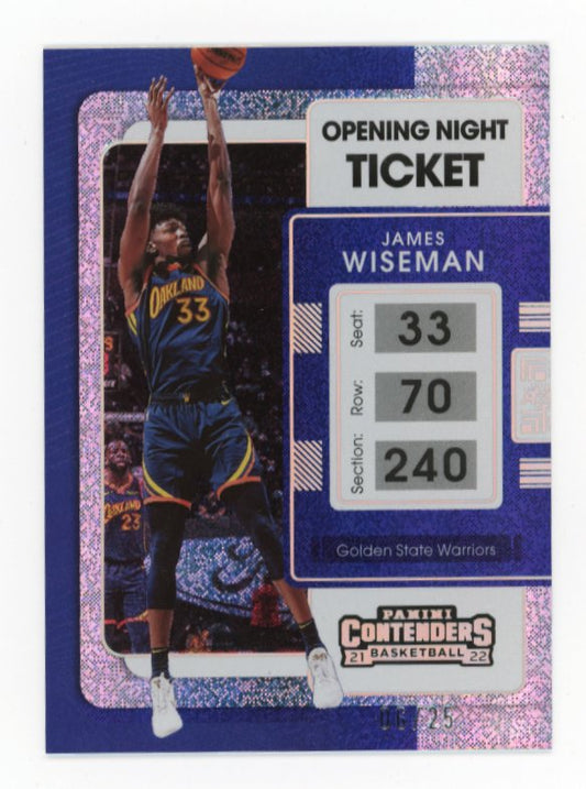 2021/22 Panini Contenders James Wiseman #30 - #/25